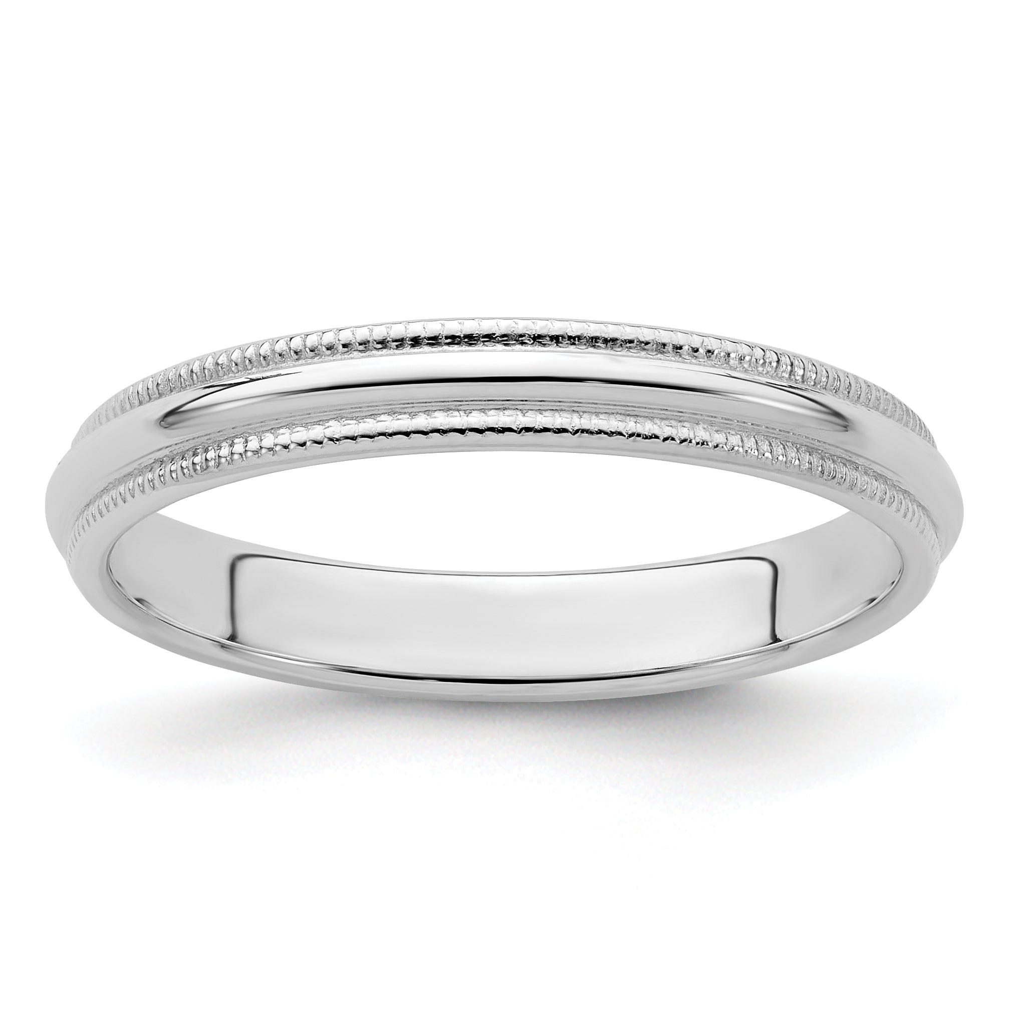 Sterlingsilber 3mm Halb Rund Milgrain Größe 4 Ring