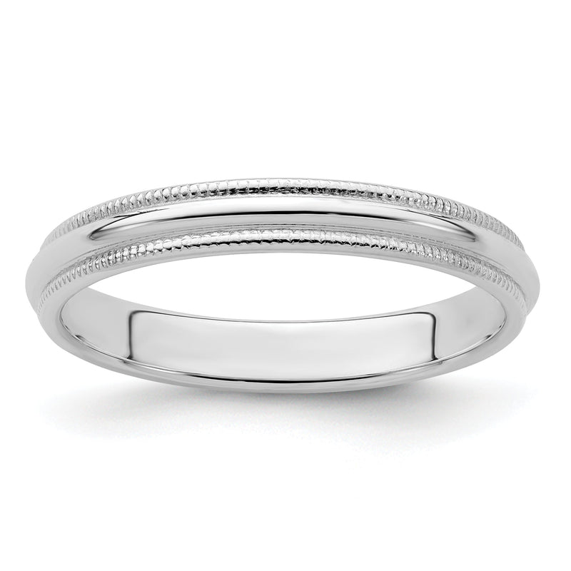Sterlingsilber 3mm Halb Rund Milgrain Größe 4 Ring