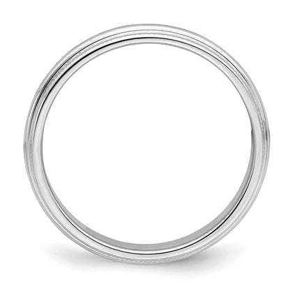Sterlingsilber Rhodiniert 3mm Halb Rund Milgrain Größe 4 Ring