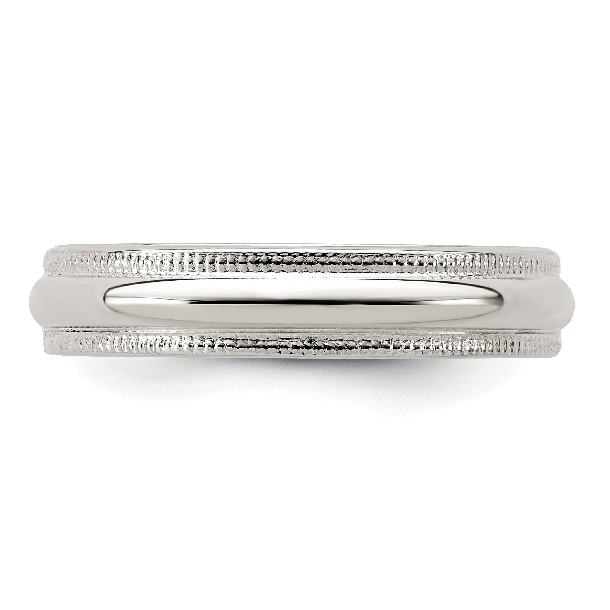 Sterlingsilber 4mm Halb Rund Milgrain Größe 4 Ring