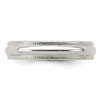 Sterlingsilber 4mm Halb Rund Milgrain Größe 4 Ring