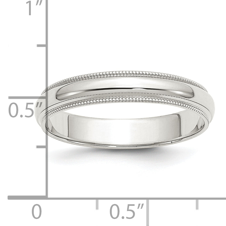 Sterlingsilber 4mm Halb Rund Milgrain Größe 4 Ring