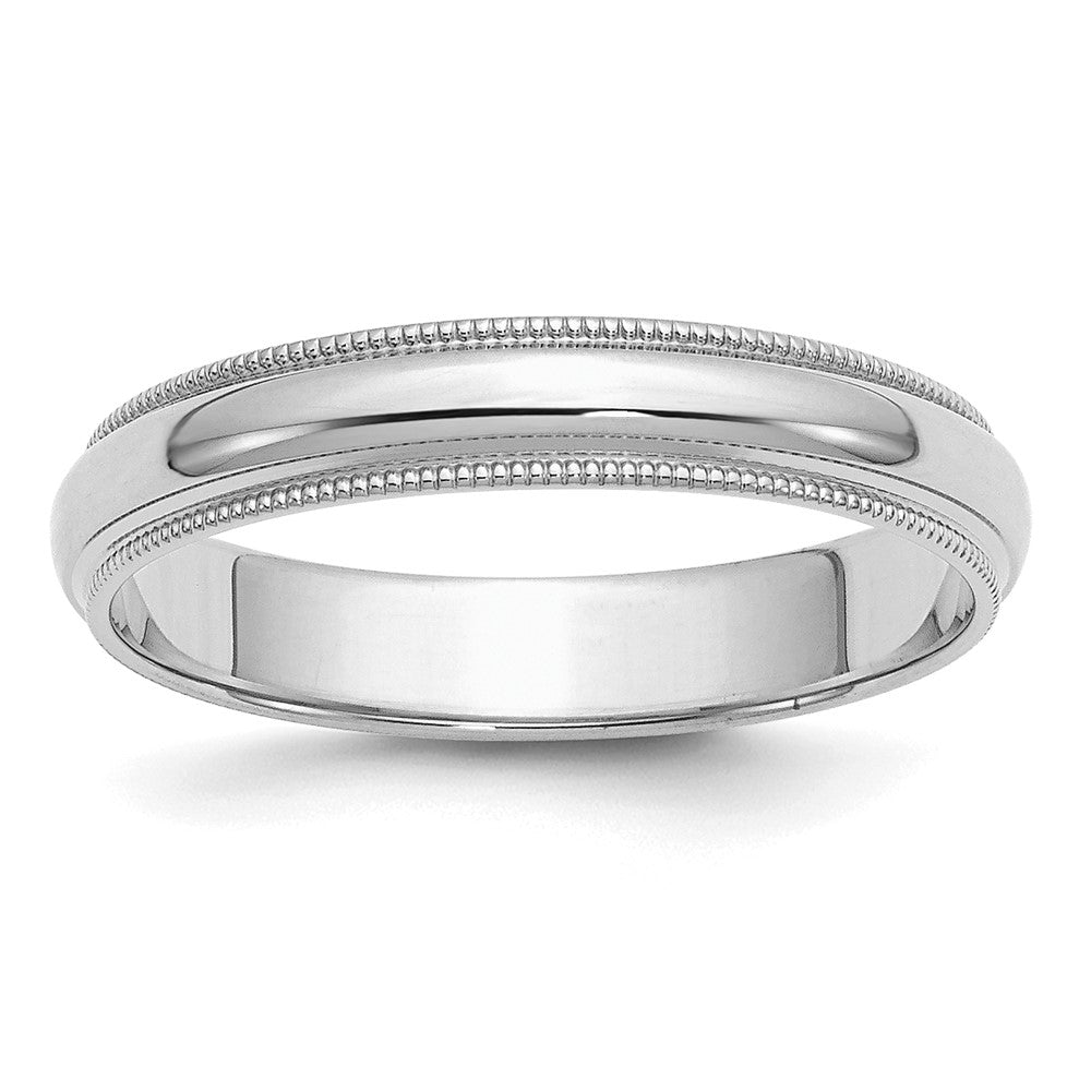 Sterlingsilber Rhodiniert 4mm Halb Rund Milgrain Ring
