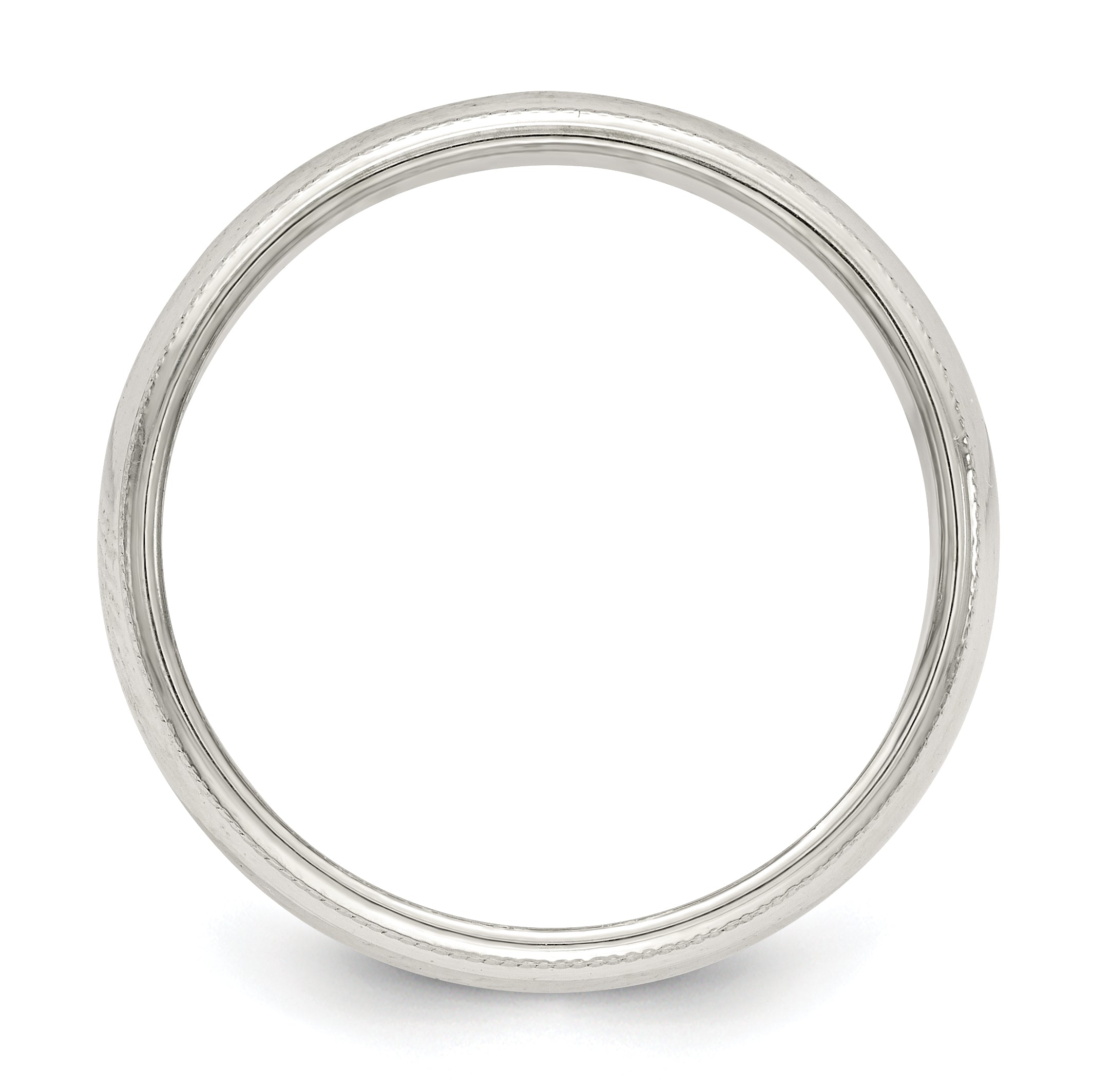 Sterlingsilber 5mm Halb Rund Milgrain Größe 4 Ring