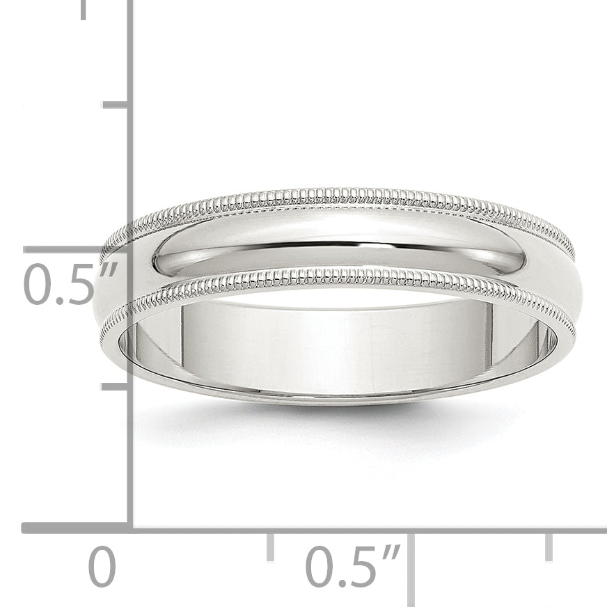 Sterlingsilber 5mm Halb Rund Milgrain Größe 4 Ring
