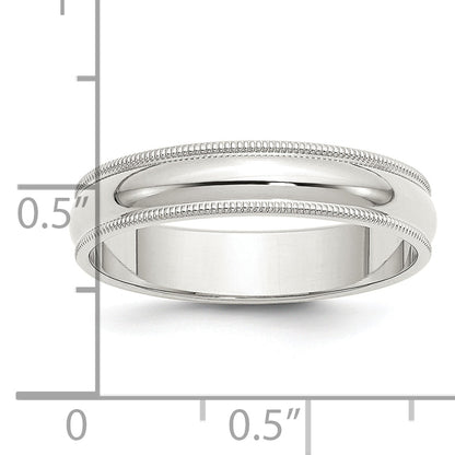 Sterlingsilber 5mm Halb Rund Milgrain Größe 4 Ring