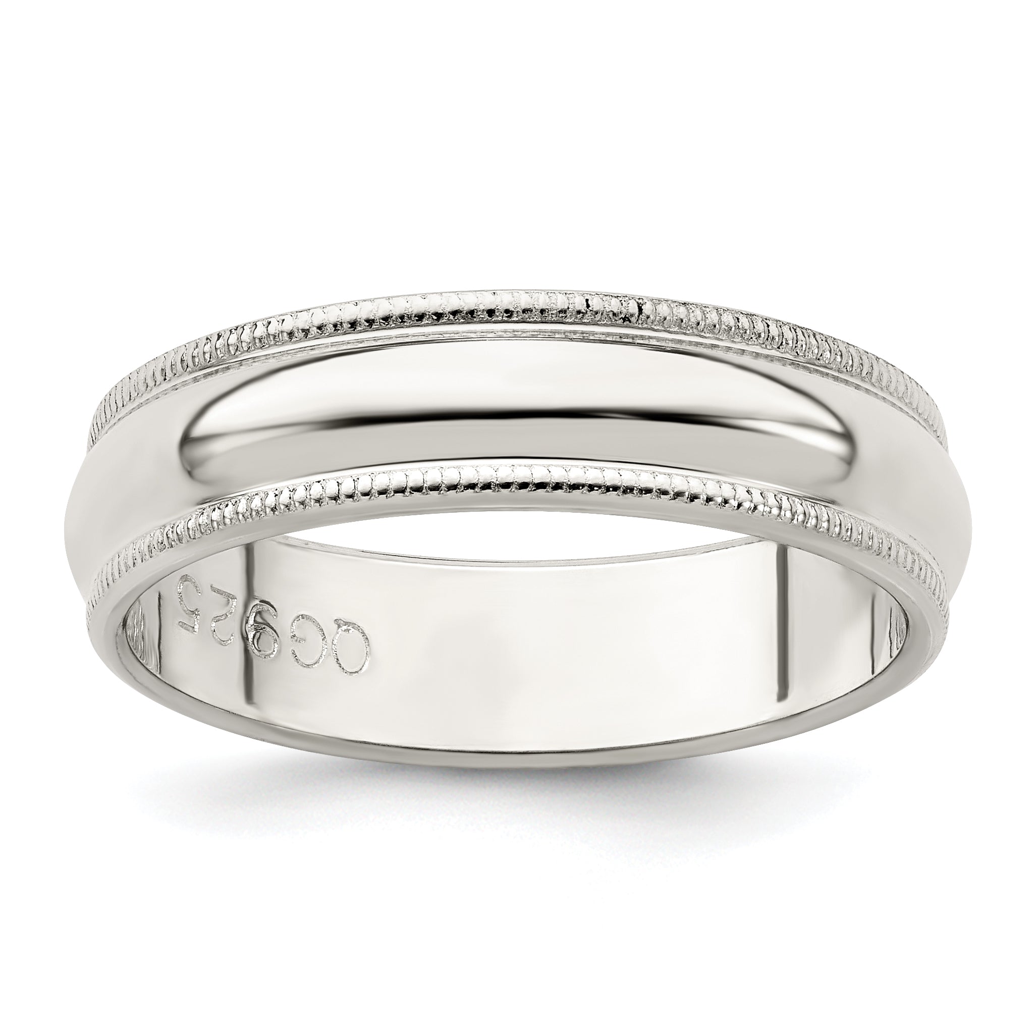 Sterlingsilber 5mm Halb Rund Milgrain Größe 4 Ring