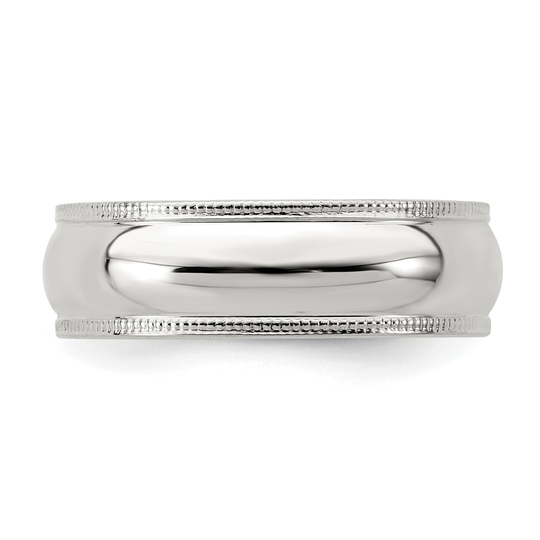 Sterlingsilber 6mm Halb Rund Milgrain Größe 4 Ring