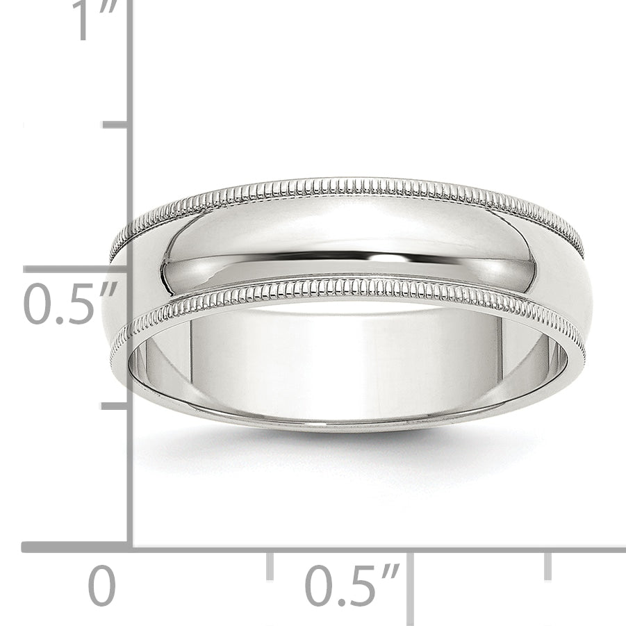 Sterlingsilber 6mm Halb Rund Milgrain Größe 4 Ring