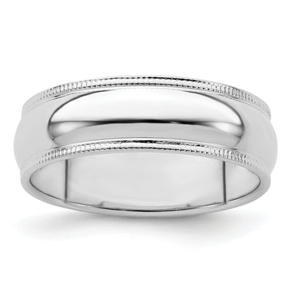 Sterlingsilber 6mm Halb Rund Milgrain Größe 4 Ring