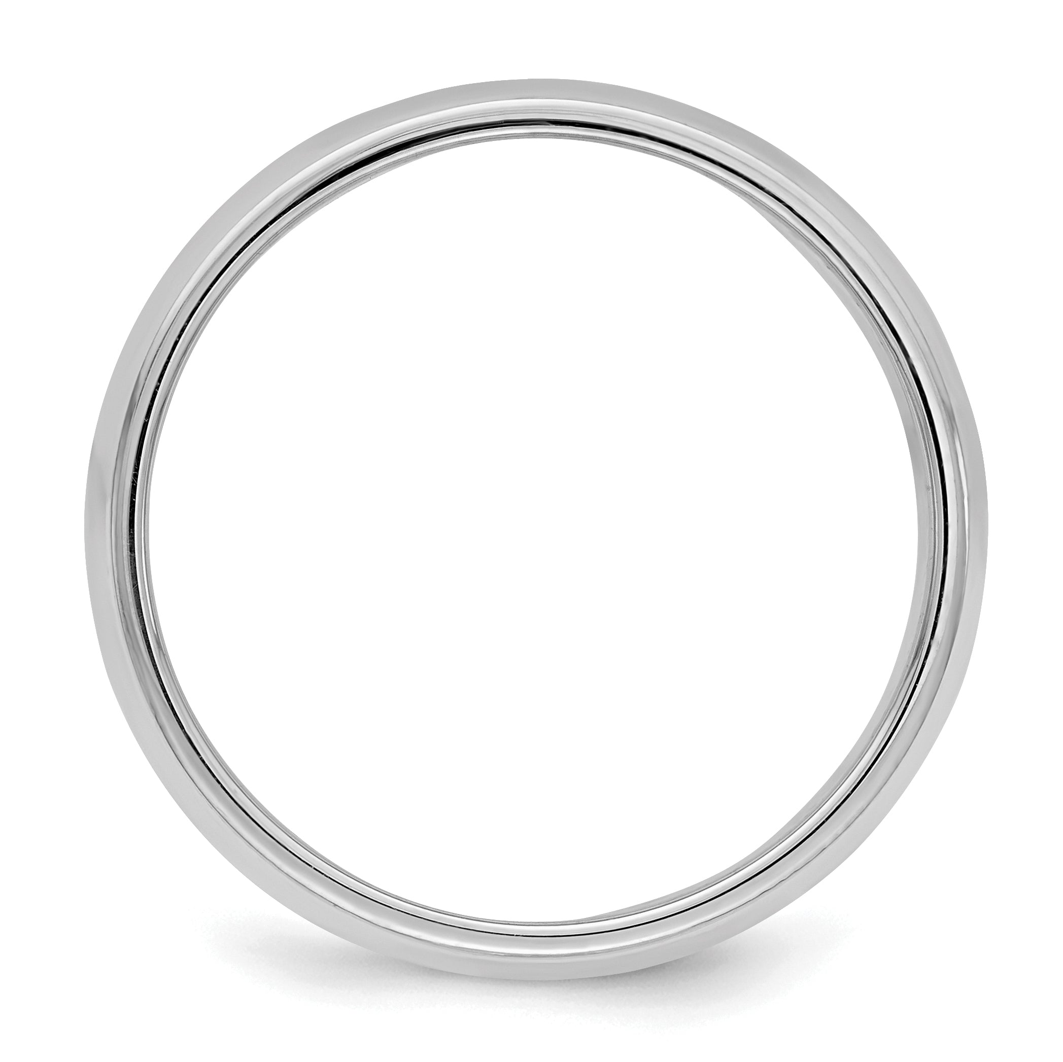 Sterlingsilber Rhodiniert 6mm Halb Rund Milgrain Größe 4 Ring