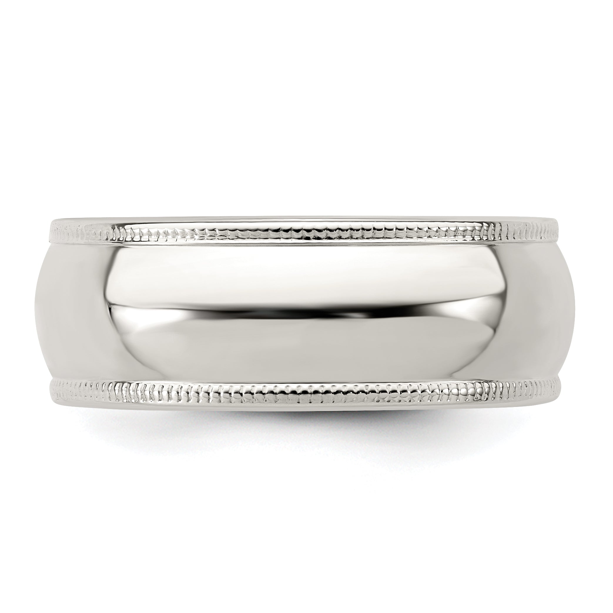 Sterlingsilber 7mm Halb Rund Milgrain Größe 4 Ring