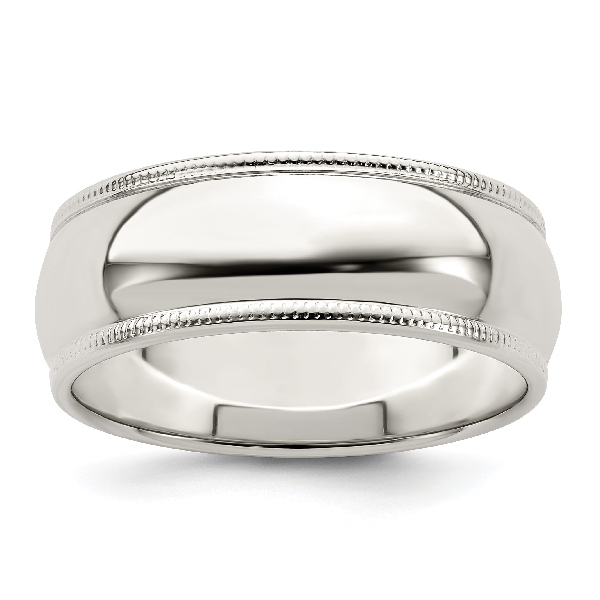 Sterlingsilber 7mm Halb Rund Milgrain Größe 4 Ring