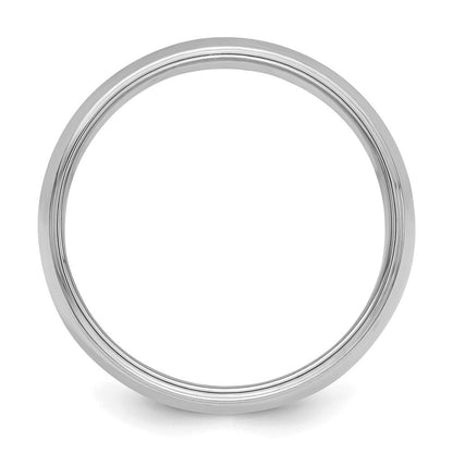 Sterlingsilber Rhodiniert 7mm Halb Rund Milgrain Ring