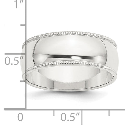 Sterlingsilber 8mm Halb Rund Milgrain Größe 4 Ring