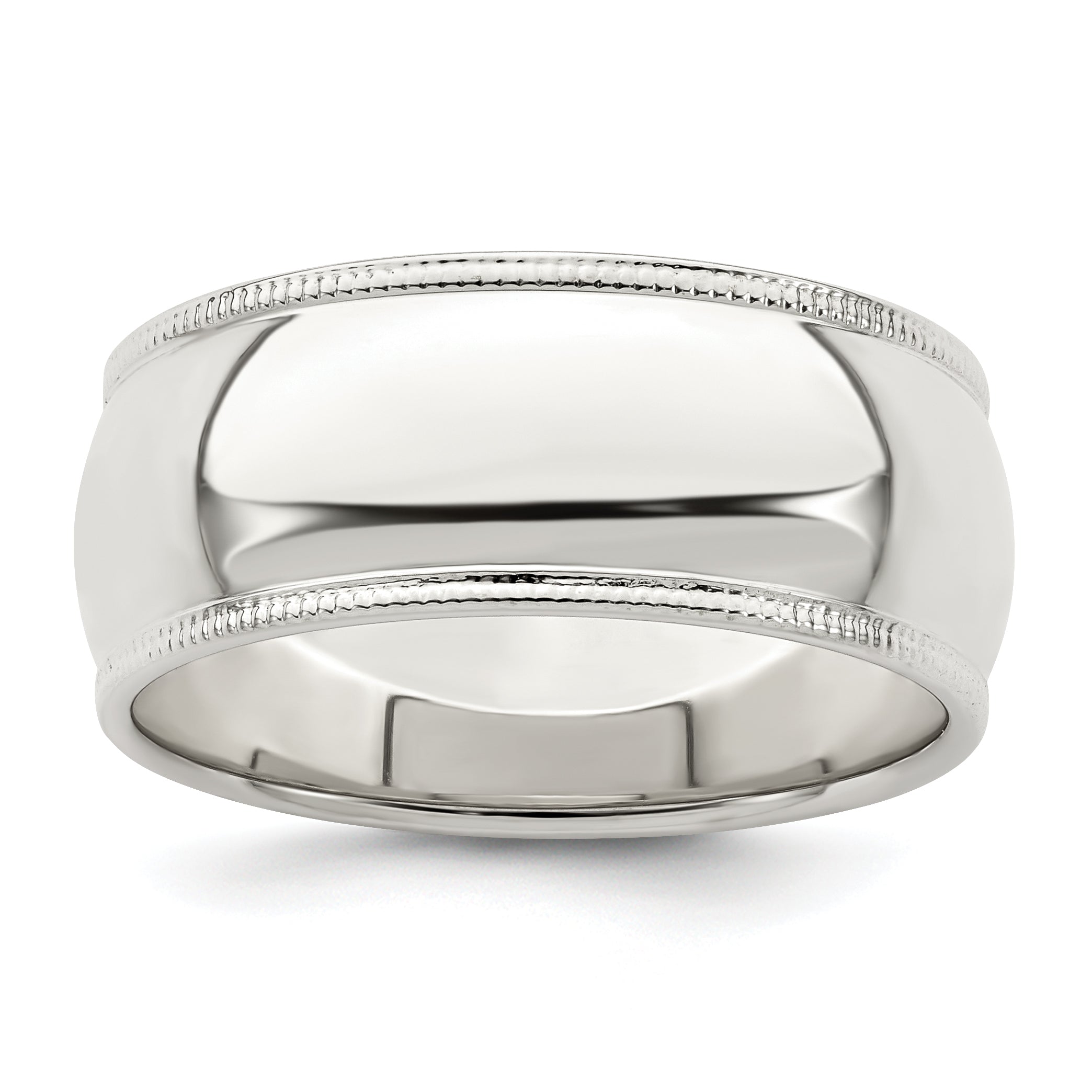 Sterlingsilber 8mm Halb Rund Milgrain Größe 4 Ring