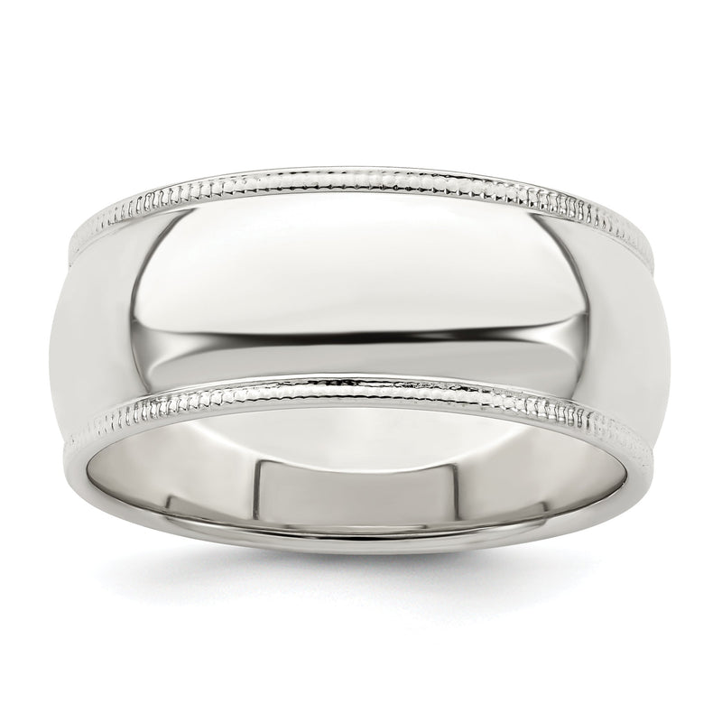 Sterlingsilber 8mm Halb Rund Milgrain Größe 4 Ring