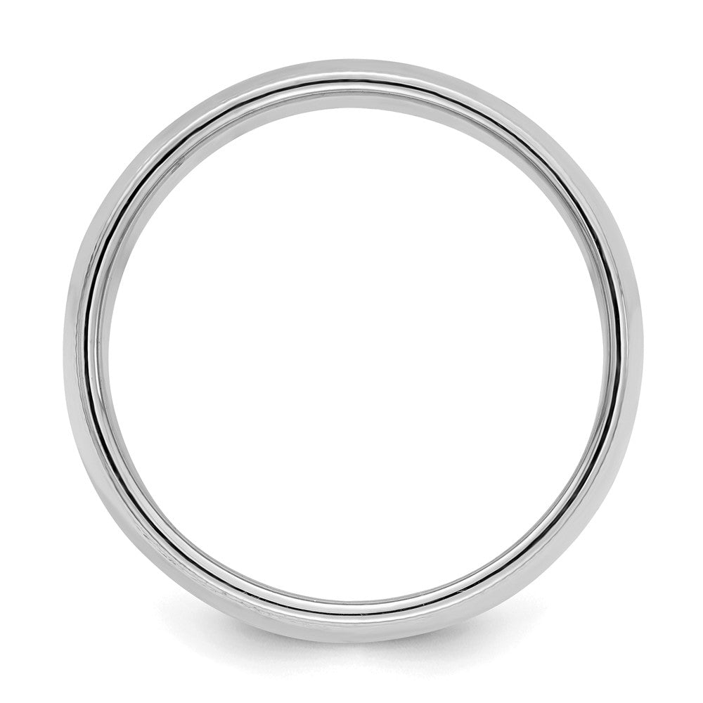 Sterlingsilber Rhodiniert 8mm Halb Rund Milgrain Ring