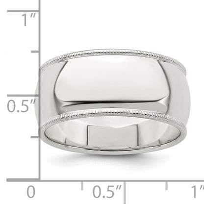 Sterlingsilber 9mm Halb Rund Milgrain Größe 4 Ring