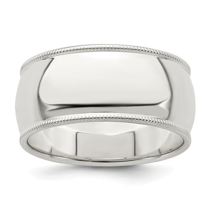 Sterlingsilber 9mm Halb Rund Milgrain Größe 4 Ring