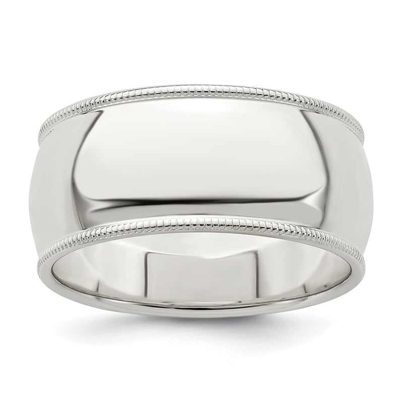Sterlingsilber 9mm Halb Rund Milgrain Größe 4 Ring