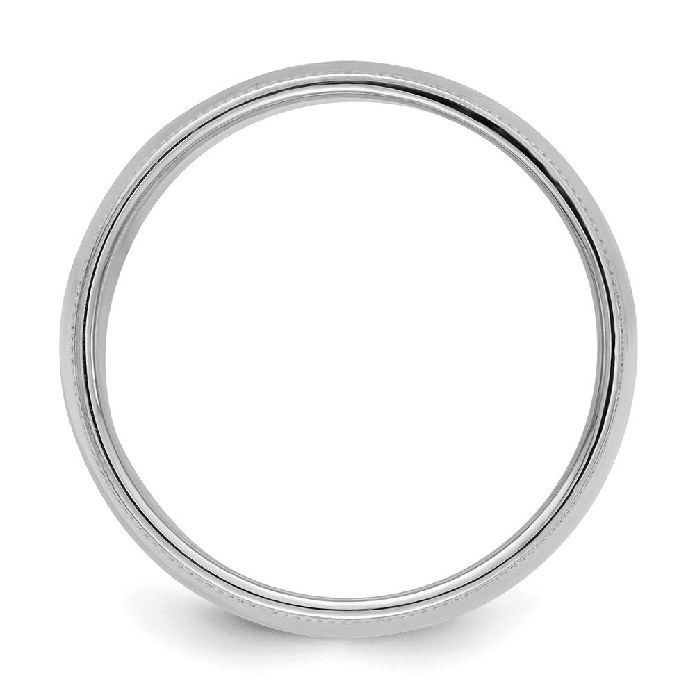 Sterlingsilber Rhodiniert 9mm Halb Rund Milgrain Ring