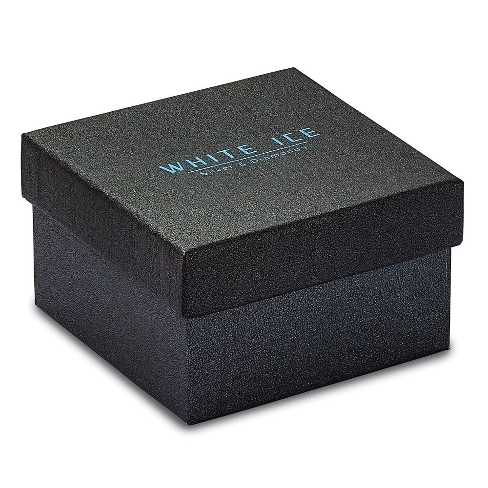 White Ice Sterlingsilber Ohrhänger, rhodiniert, mit Blautopas und Diamant in Tropfenform