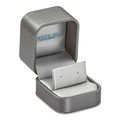 White Ice Ohrstecker offenes Herz mit Diamant, rhodiniertes Sterlingsilber