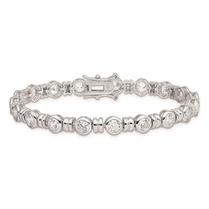 7 Zoll Sterlingsilber Rhodiniert Zirkonia Armband