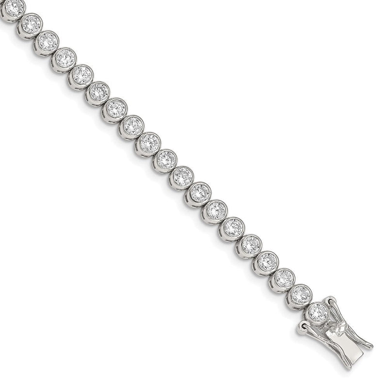 Sterlingsilber Rhodiniert Zirkonia 7 Zoll Tennis Armband