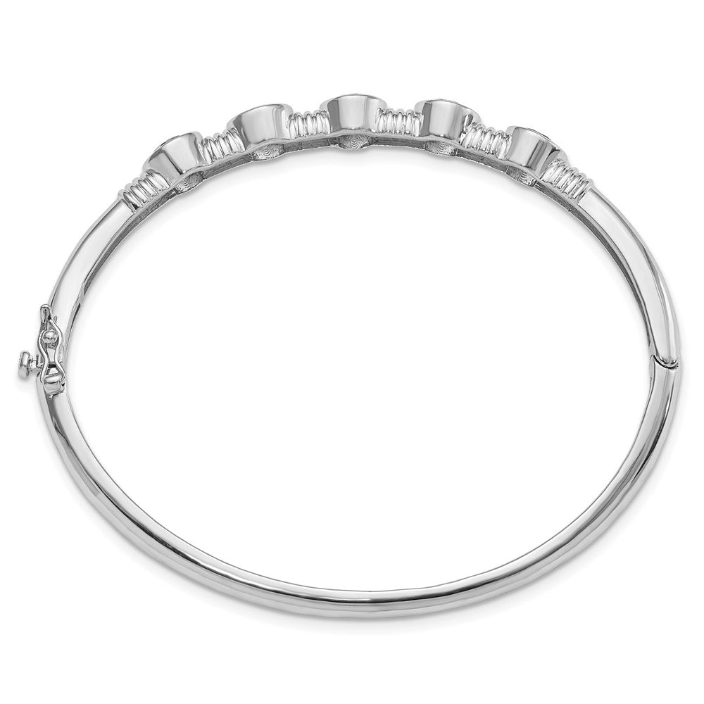 Sterlingsilber Rhodiniert Amethyst Klappbar Armreif