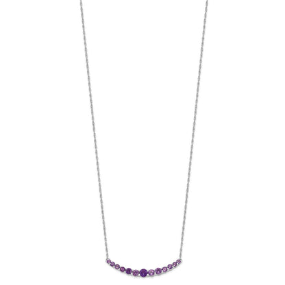 Sterlingsilber Rhodiniert Amethyst Anhänger mit Halskette