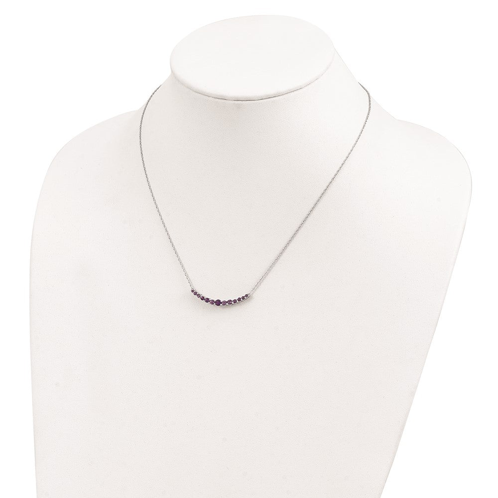 Sterlingsilber Rhodiniert Amethyst Anhänger mit Halskette
