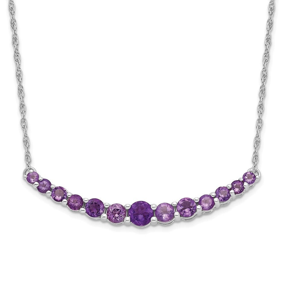 Sterlingsilber Rhodiniert Amethyst Anhänger mit Halskette