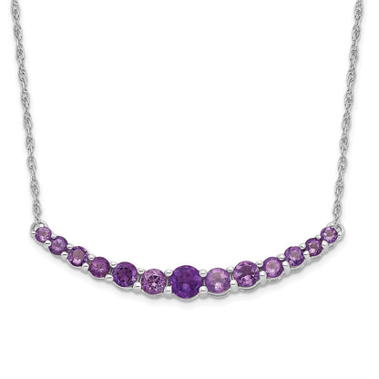 Sterlingsilber Rhodiniert Amethyst Anhänger mit Halskette