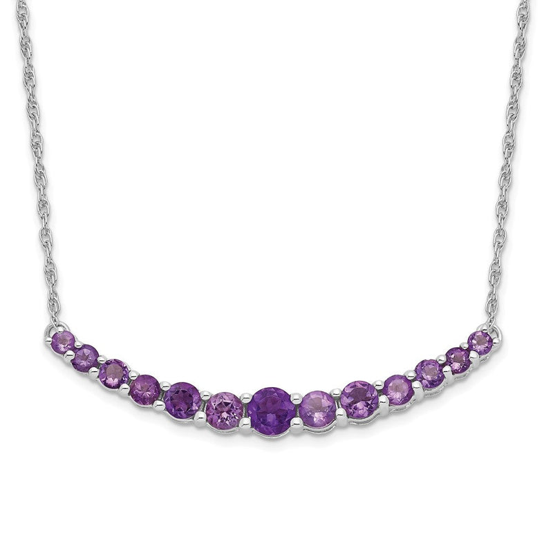 Sterlingsilber Rhodiniert Amethyst Anhänger mit Halskette