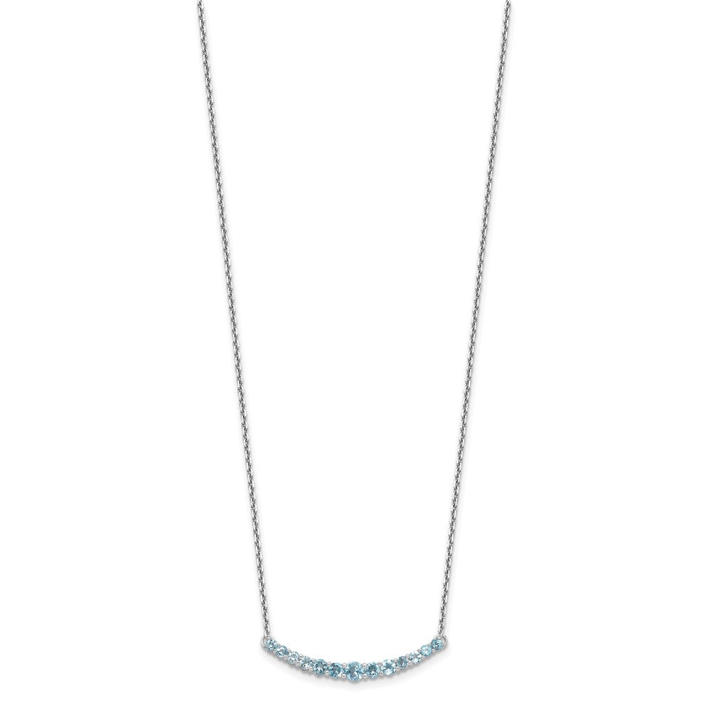 Sterlingsilber Rhodiniert Blautopas Anhänger mit Halskette