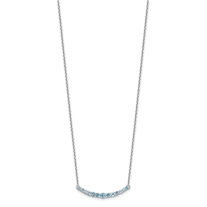 Sterlingsilber Rhodiniert Blautopas Anhänger mit Halskette