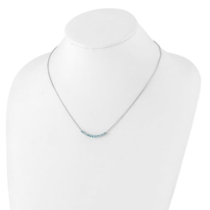 Sterlingsilber Rhodiniert Blautopas Anhänger mit Halskette