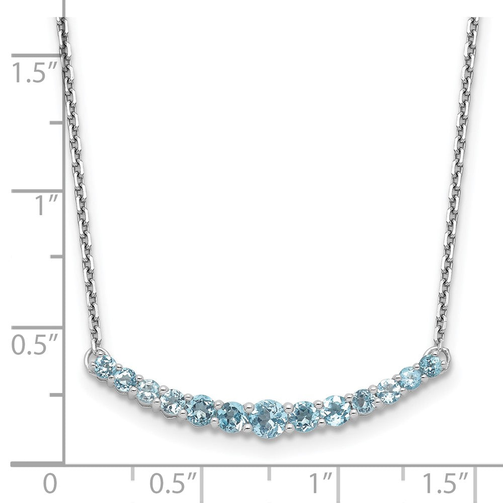 Sterlingsilber Rhodiniert Blautopas Anhänger mit Halskette