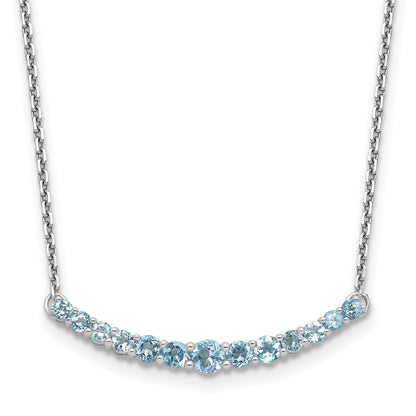 Sterlingsilber Rhodiniert Blautopas Anhänger mit Halskette