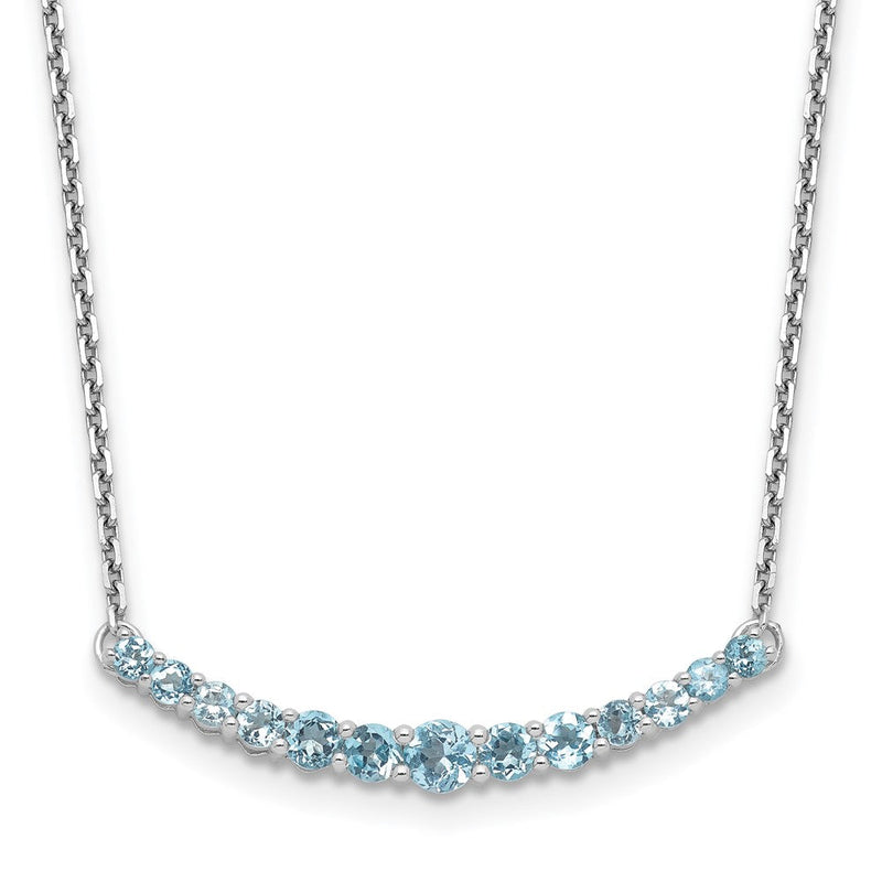 Sterlingsilber Rhodiniert Blautopas Anhänger mit Halskette