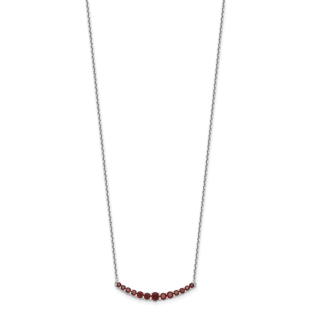 Sterlingsilber Rhodiniert Granat Anhänger mit Halskette