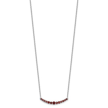 Sterlingsilber Rhodiniert Granat Anhänger mit Halskette