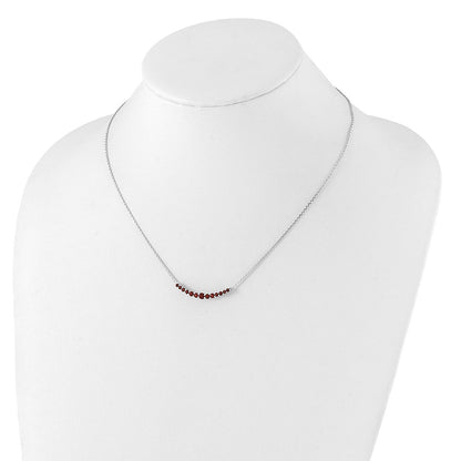 Sterlingsilber Rhodiniert Granat Anhänger mit Halskette