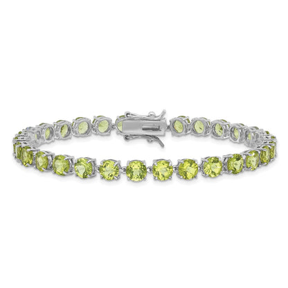 Sterlingsilber Rhodiniert 5mm 16.74pe Peridot Armband