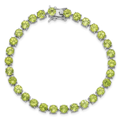 Sterlingsilber Rhodiniert 5mm 16.74pe Peridot Armband