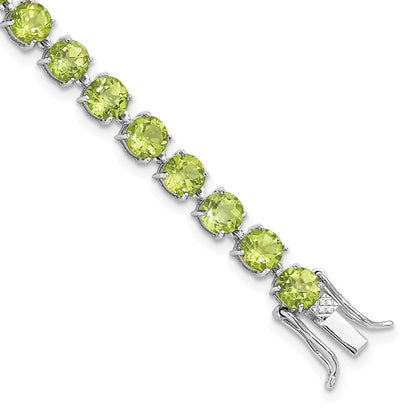 Sterlingsilber Rhodiniert 5mm 16.74pe Peridot Armband