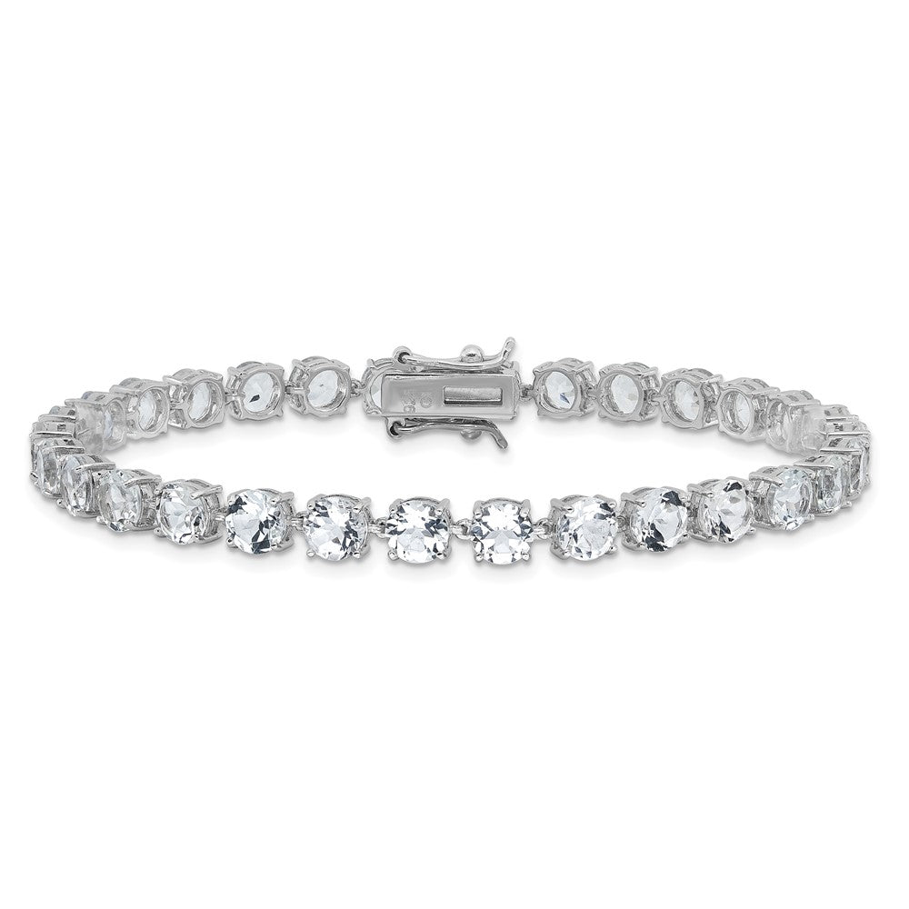Sterlingsilber Rhodiniert 5mm 19.22wt Weiß Topas Armband