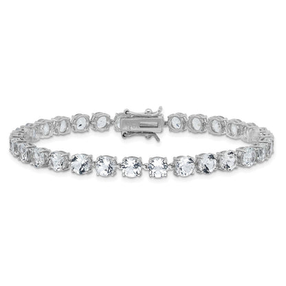 Sterlingsilber Rhodiniert 5mm 19.22wt Weiß Topas Armband